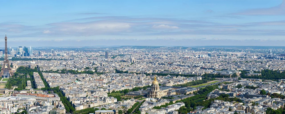 vue aérienne de paris et banlieue